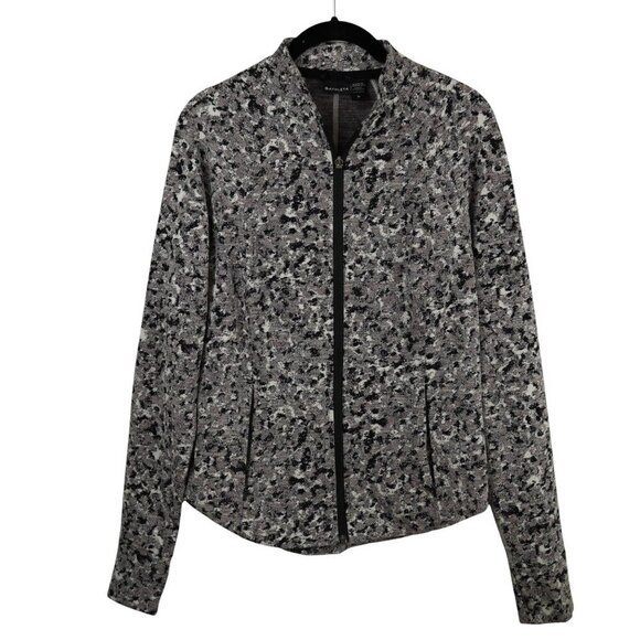 Athleta Salutation Textured Jacket Womens M Black/Gray Polyester/Nylon - Picture 1 of 9